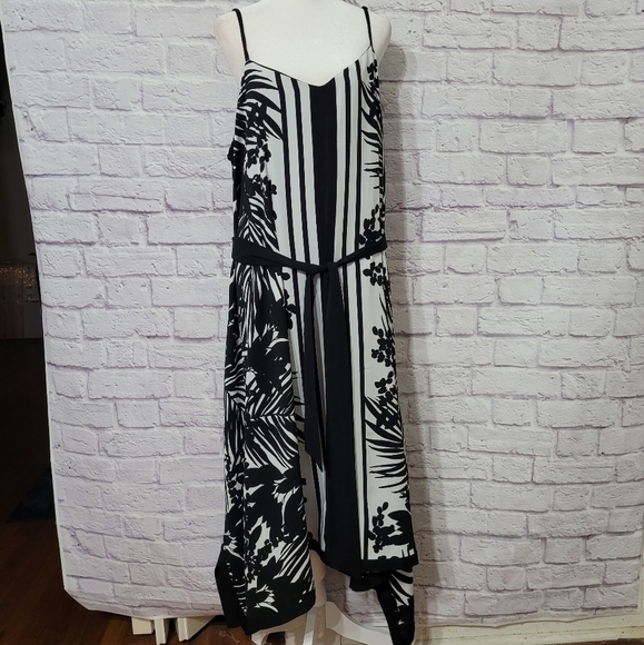Lane Bryant Asymmetrical Floral Print Spaghetti  Strap Midi Dress 22/24 - Picture 9 of 14